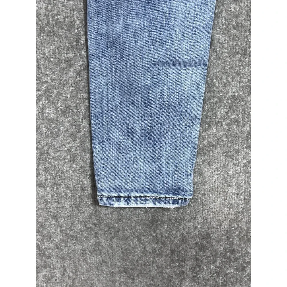 Eunina Bella Super High Rise Skinny Ankle Jeans Womens Size 0 Blue Distressed